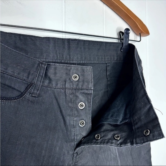 Vtg 5351 Pour Les Hommes Size 1 (28x31) Black Button Fly Flared Denim Jeans Pant - Picture 12 of 13